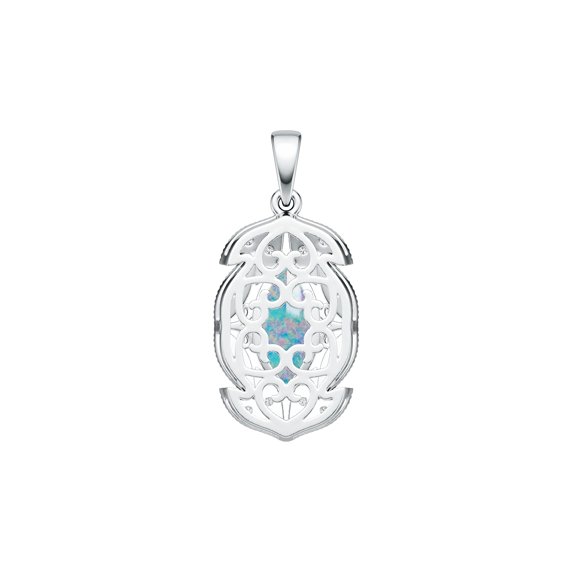 18K Gold Semi Mount Pendant Setting Marquise MQ 14X7mm Cabochon Diamond Accent DHJ