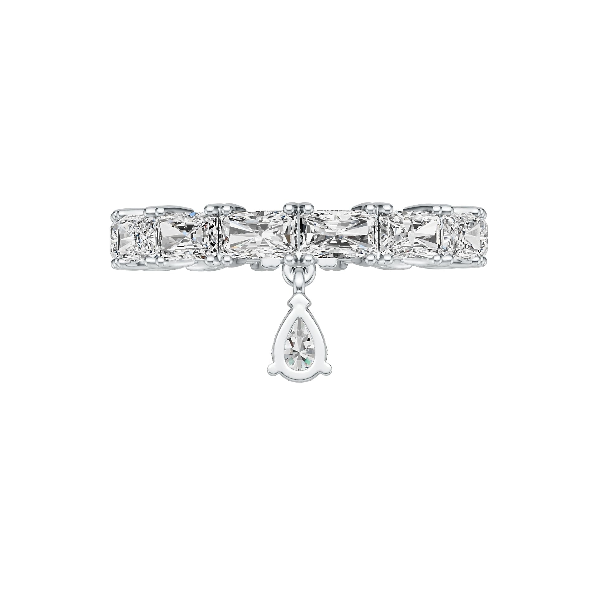 Platinum Semi Mount Ring Setting Pear PE 6X4mm OCT 5x3mm Band Ring DHJ