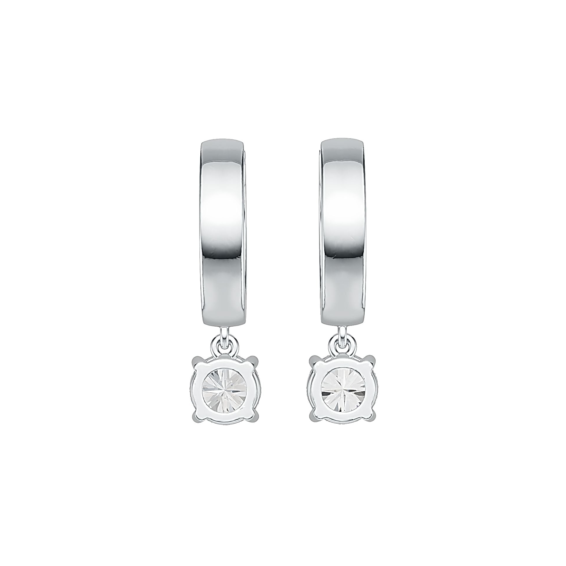 Platinum Semi Mount Earrings Setting Round RD 6x6mm Diamond Accent DHJ