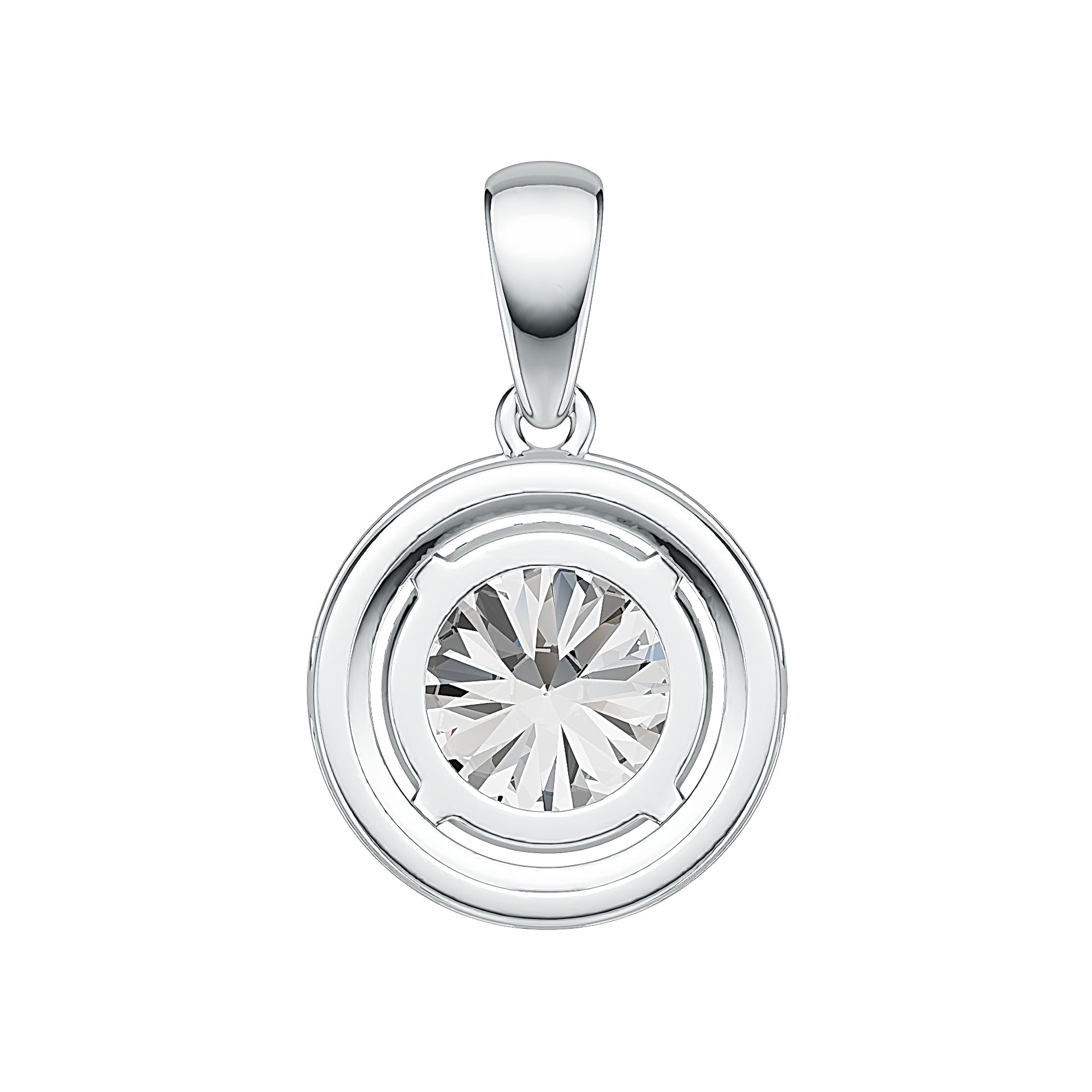 Sterling Silver Semi Mount Pendant Setting Round RD 13X13mm Halo White Topaz Syzjewelry