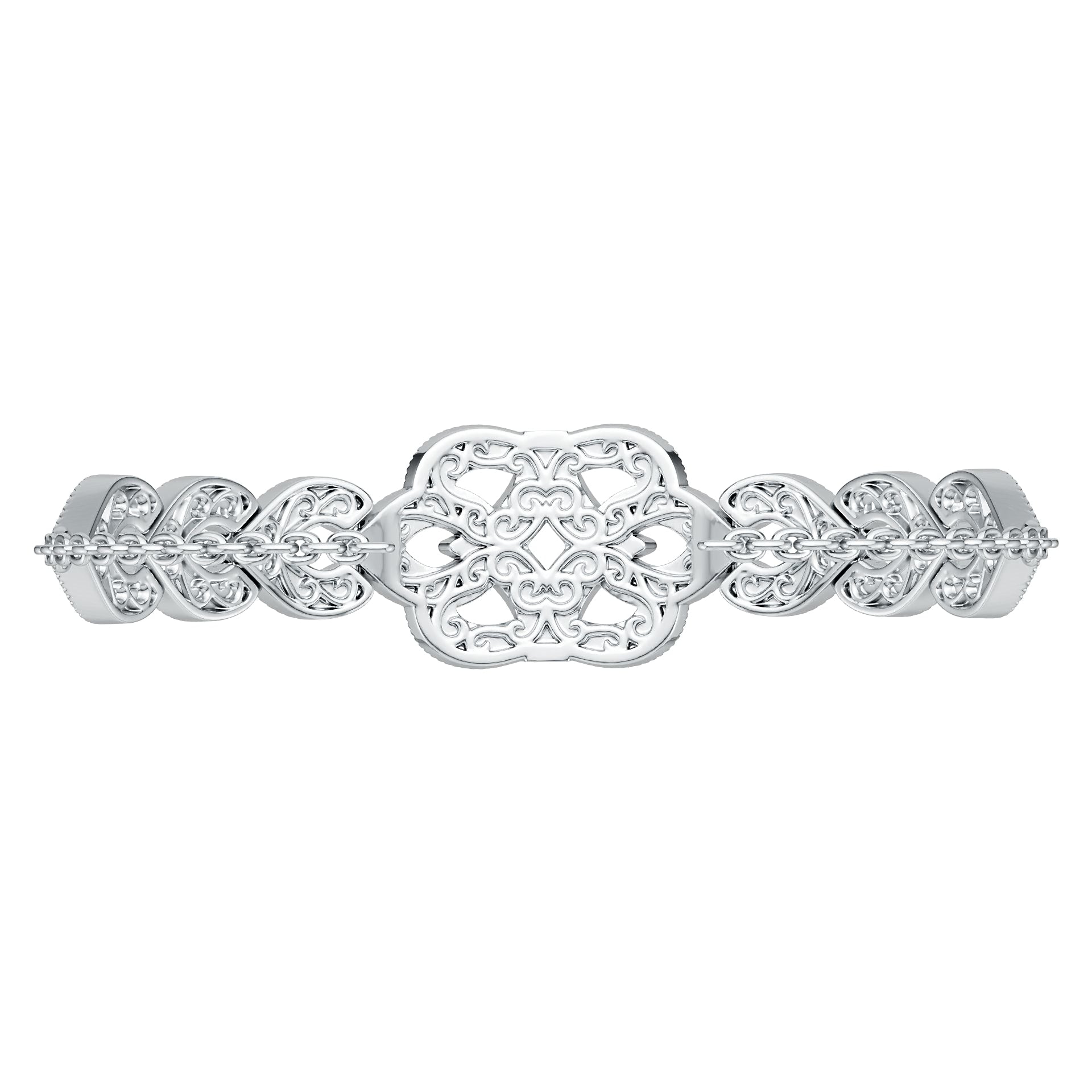18K Gold Semi Mount Bracelet Setting Round Ro 1x1mm Diamond Accent Syz Jewelry