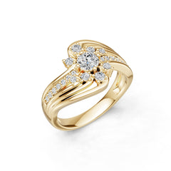 18K Gold Semi Mount Ring Setting Round Ro 5x5mm Diamond Accent Syz Jewelry
