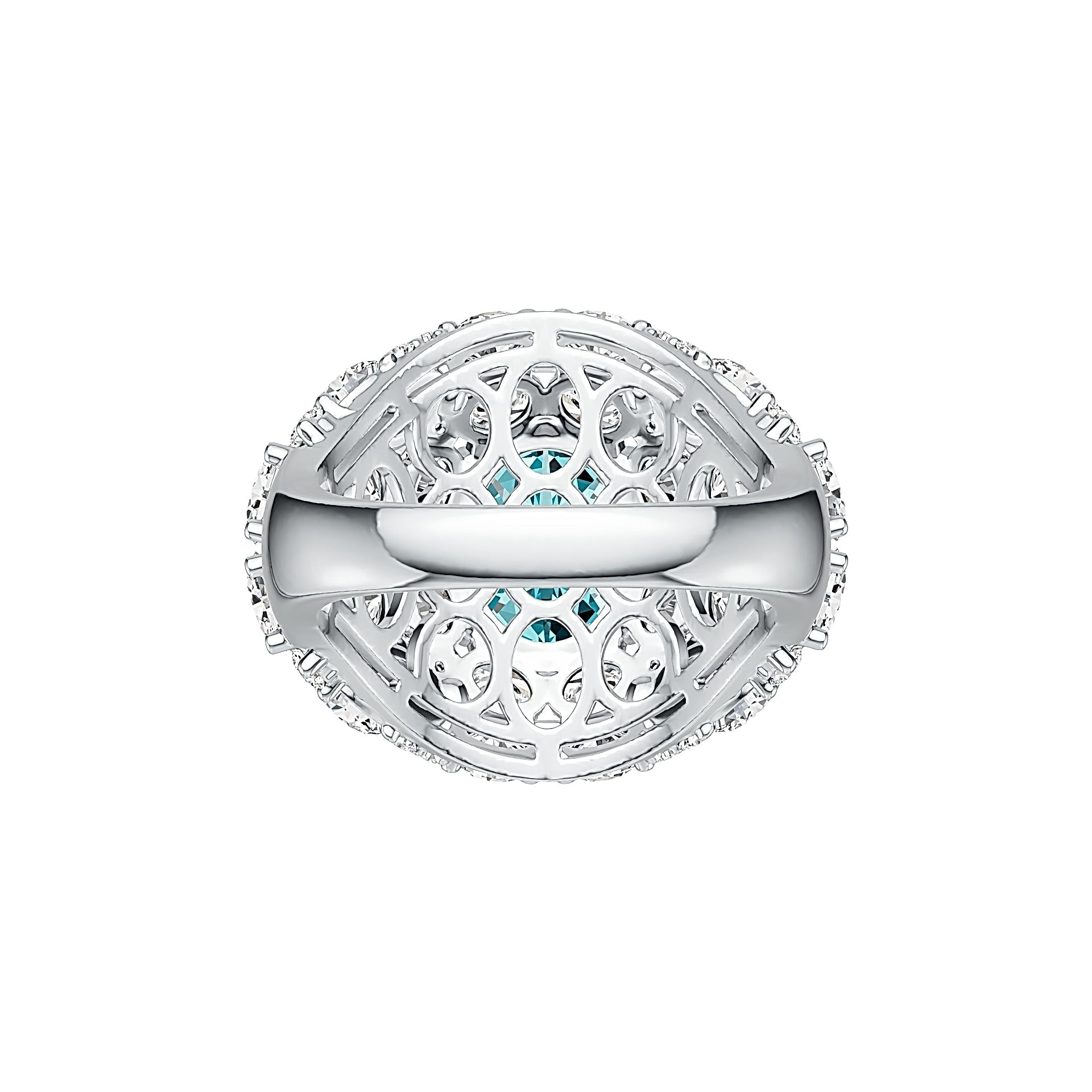 Platinum Semi Mount Ring Setting Oval OV 10X8mm Diamond Accent DHJ
