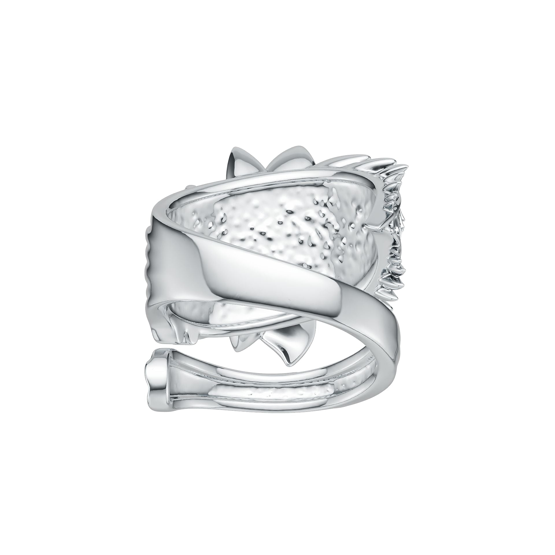 Platinum Semi Mount Ring Setting Round RD 6x6-6.5mm Floral Theme DHJ