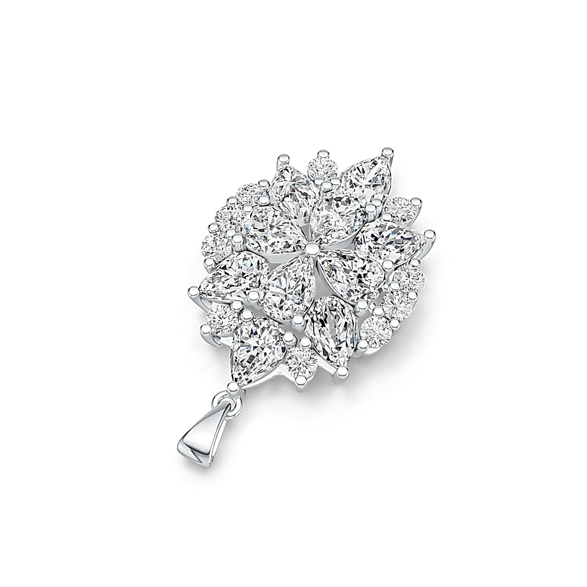 14K Gold Semi Mount Pendant Setting Round RD 3x3mm Diamond Accent DHJ