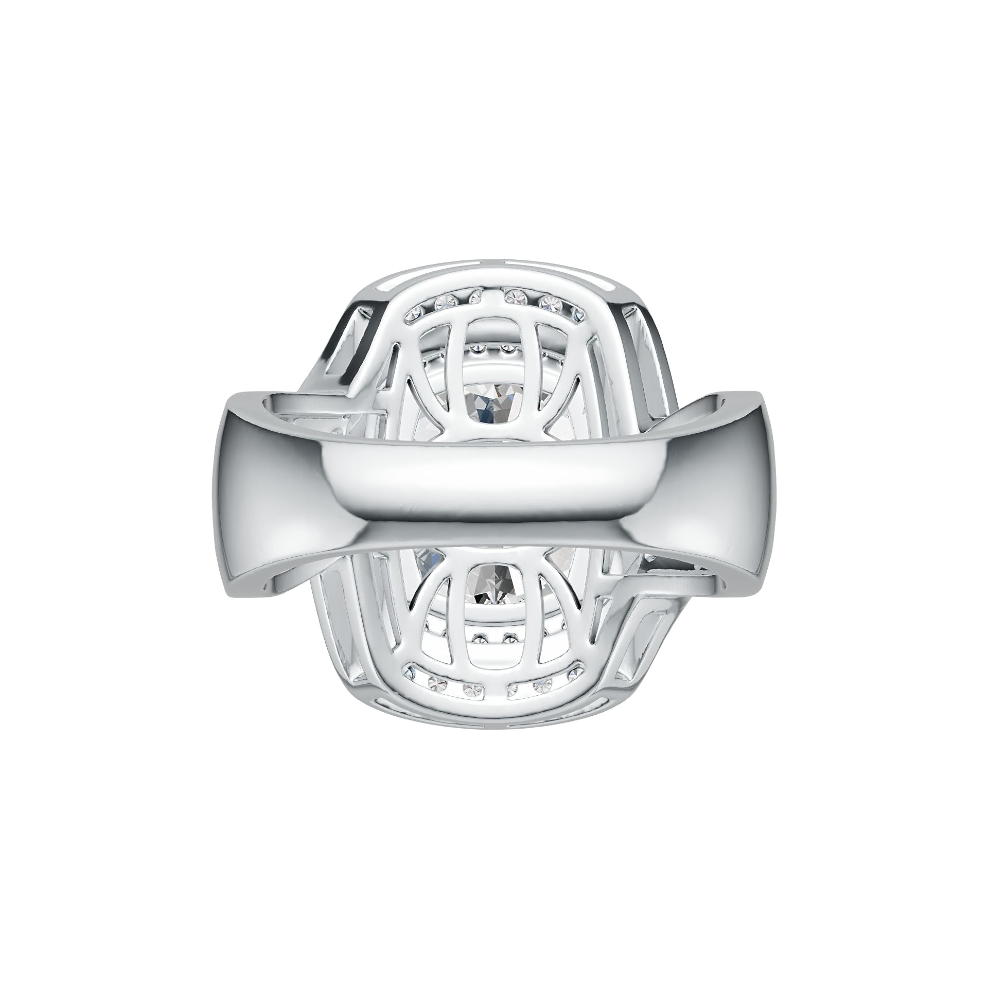 18K Gold Semi Mount Ring Setting Cushion CU 11X9mm Diamond Accent DHJ
