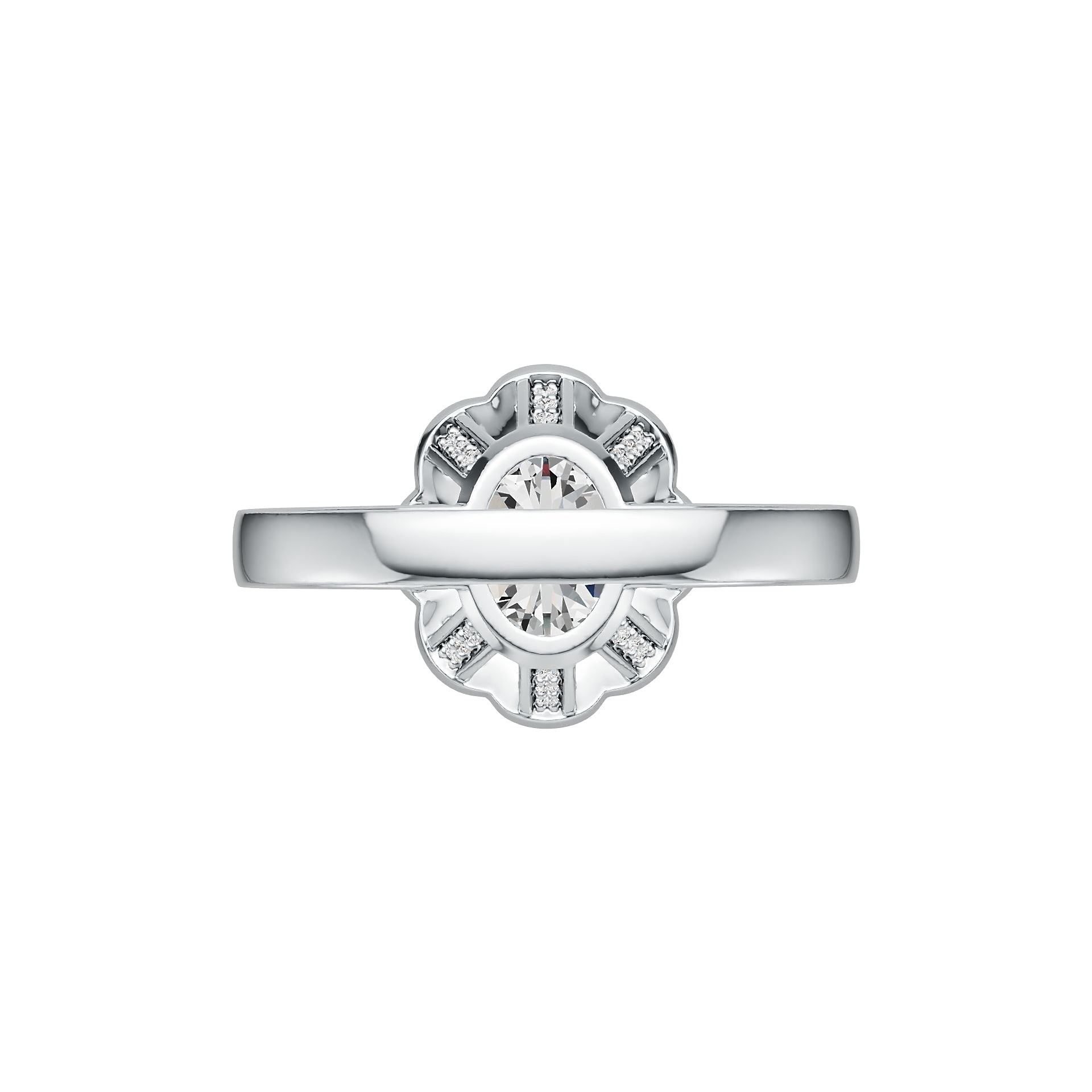 Sterling Silver Semi Mount Ring Setting Oval OV 10X8mm DHJ