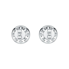 Sterling Silver Semi Mount Earrings Setting Round RD 6x6mm Halo Stud DHJ