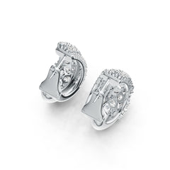 14K Gold Hoop Earrings with or Moissanite Diamond Accent DHJ