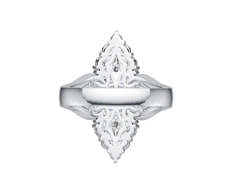 Platinum Semi Mount Ring Setting Oval OV 5X3mm PE 5X3mm Diamond Accent DHJ