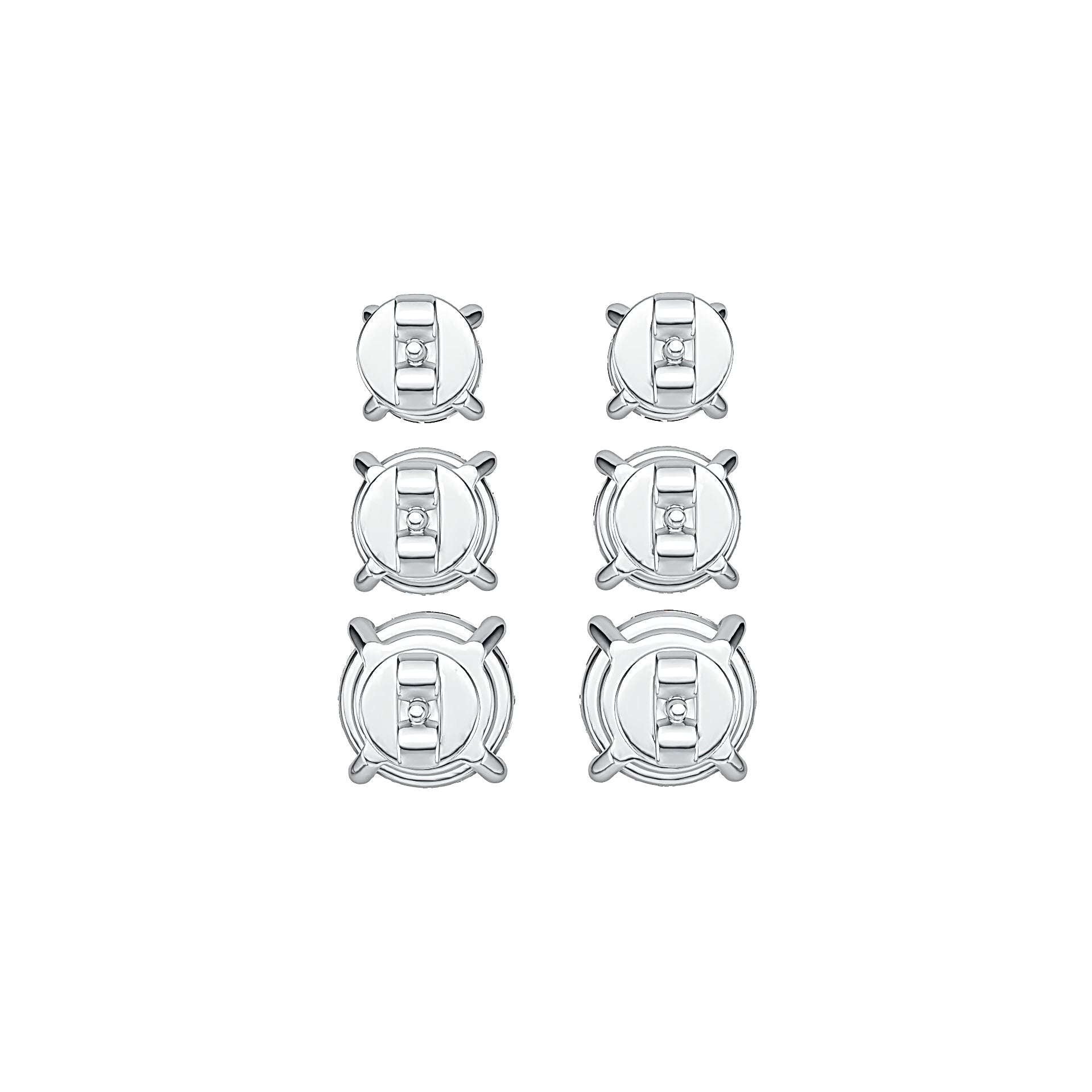 10K Gold Semi Mount Earrings Setting Round RD 6x6mm RD 5X5mm RD 4X4mm DHJ