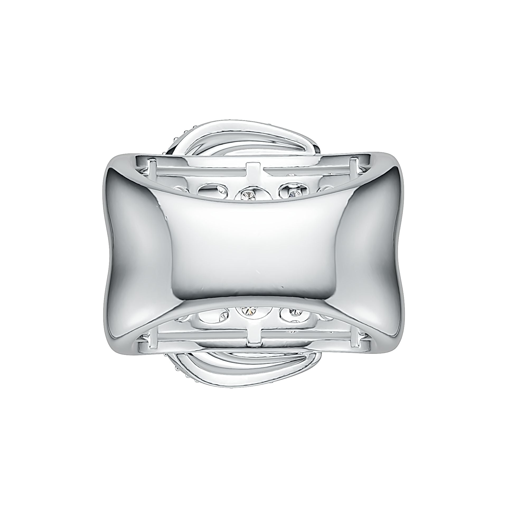 Sterling Silver Ring Buckle Belt Theme with White Topaz or Moissanite Syzjewelry