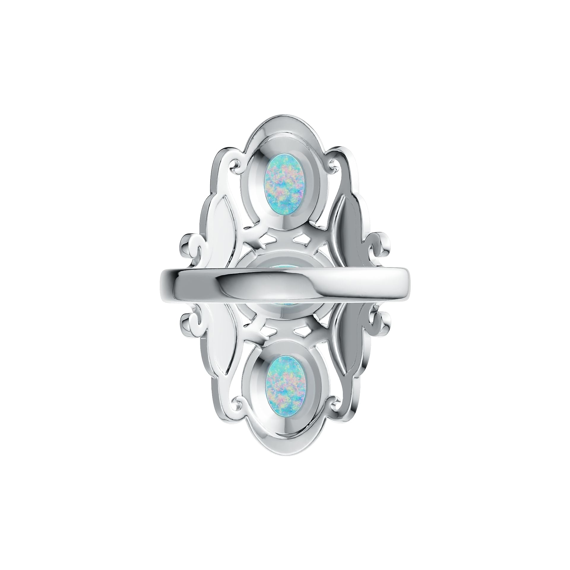 Sterling Silver Semi Mount Ring Setting Oval OV 7X5mm Cabochon Vintage-Inspired DHJ