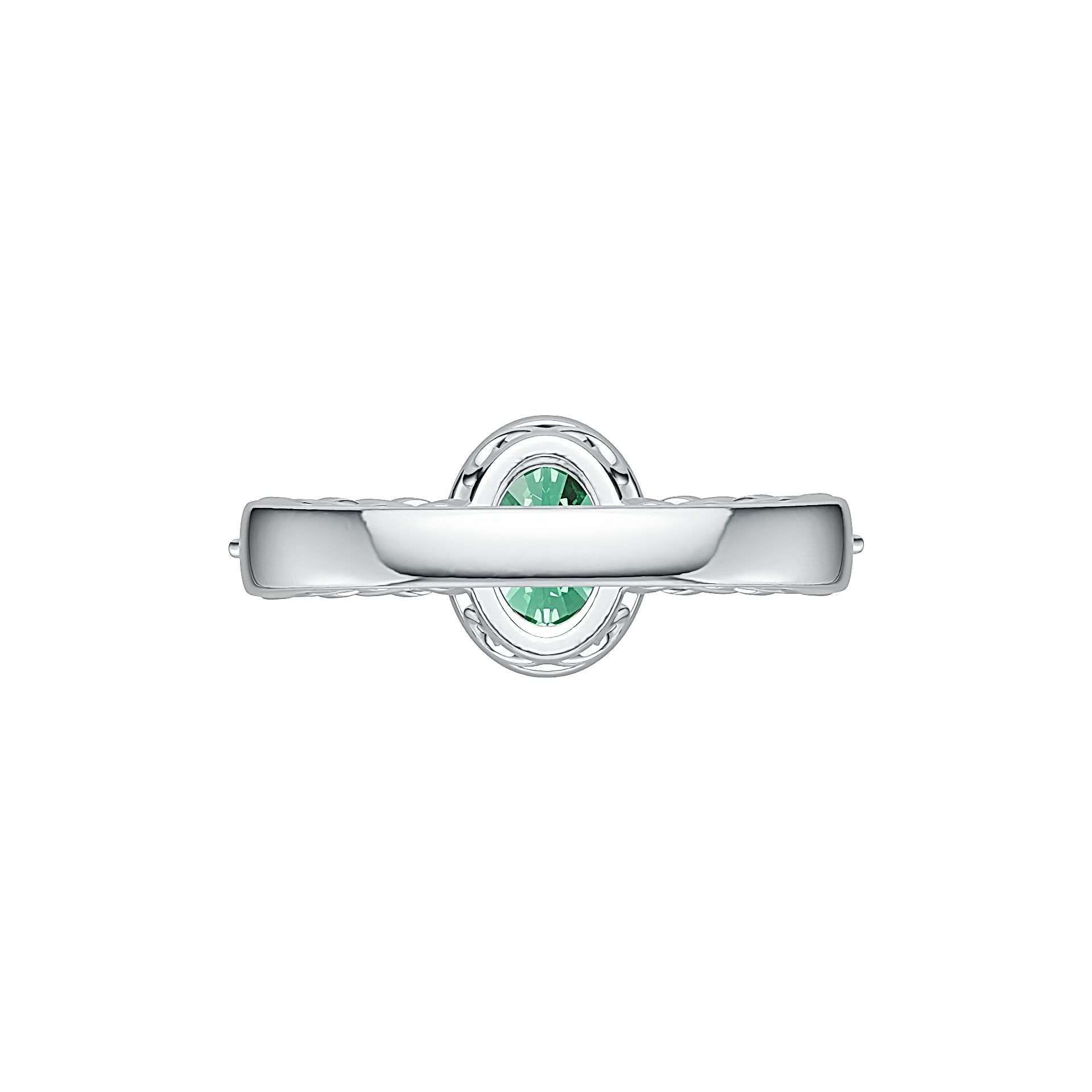 14K Gold Semi Mount Ring Setting Oval OV 8X6mm Diamond Accent DHJ