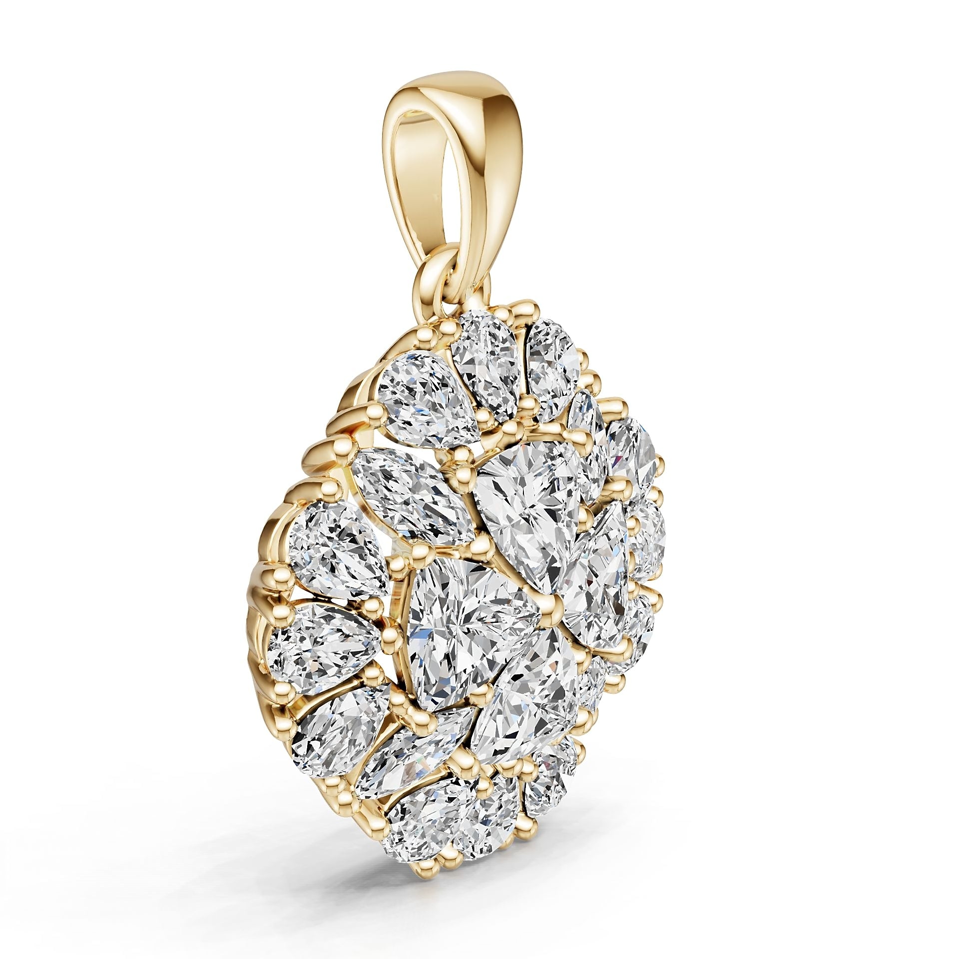 18K Gold Semi Mount Pendant Setting Trillion Tr 5x5mm Diamond Accent Syz Jewelry