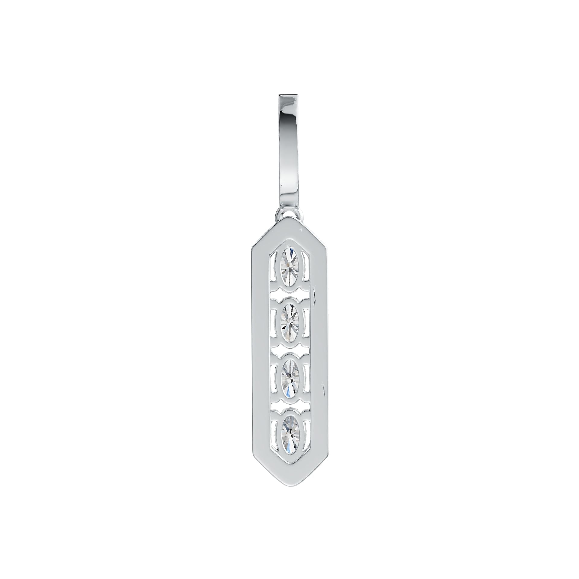 10K Gold Semi Mount Pendant Setting Oval OV 5X3mm Moissanite Accent DHJ