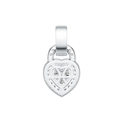 10K Gold Semi Mount Pendant Setting Heart HT 6X6mm Halo with Moissanite Accent DHJ