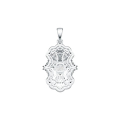 Platinum Semi Mount Pendant Setting Round RD 5X5mm Diamond Accent DHJ