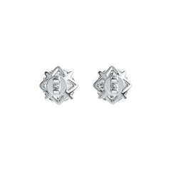 14K Gold Semi Mount Earrings Setting Round RD 8x8mm Stud DHJ