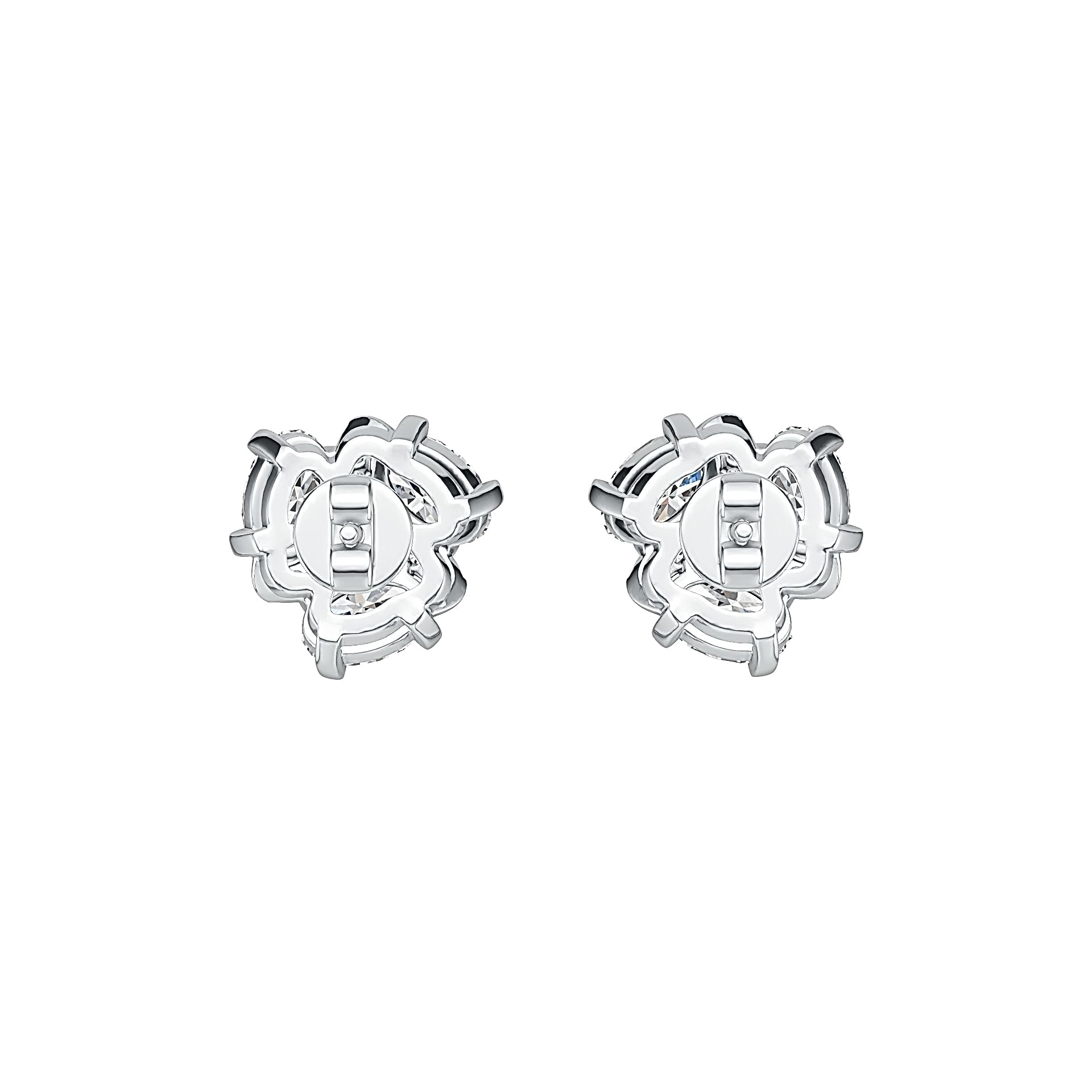 Platinum Semi Mount Earrings Setting Oval OV 6X4mm Diamond Accent DHJ