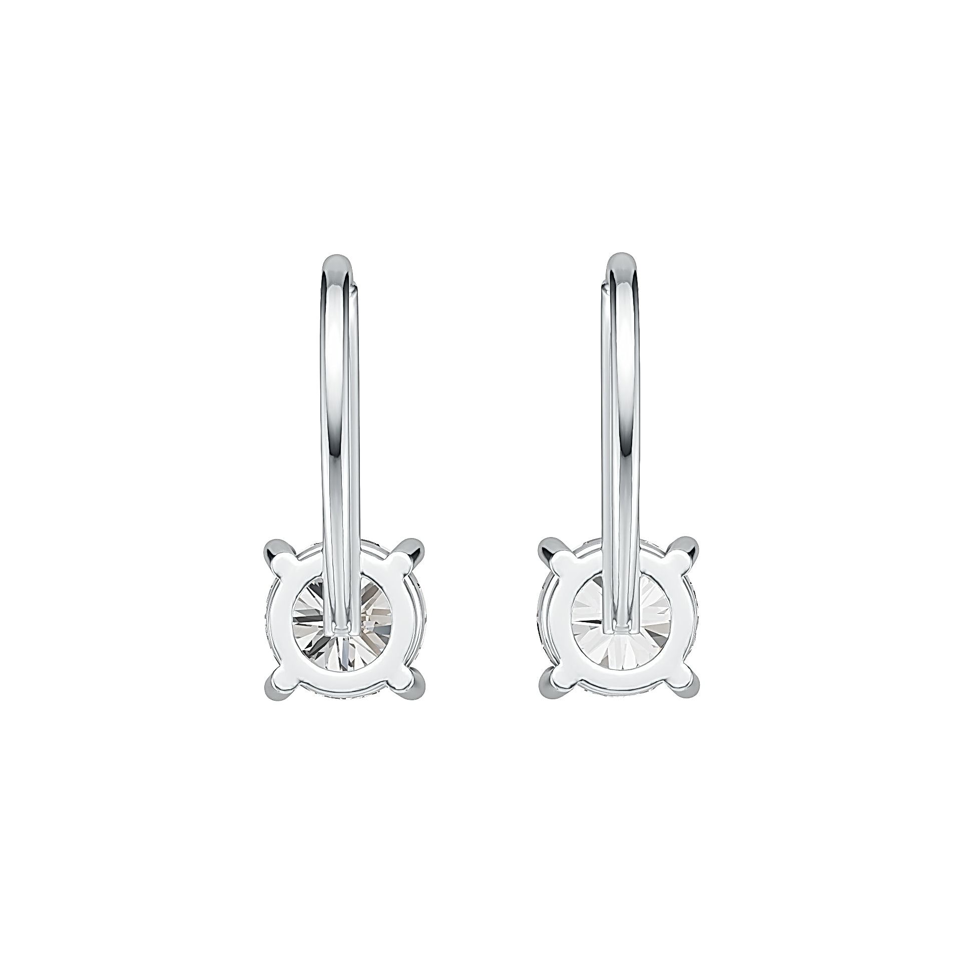 Sterling Silver Semi Mount Earrings Setting Round RD 6x6mm DHJ