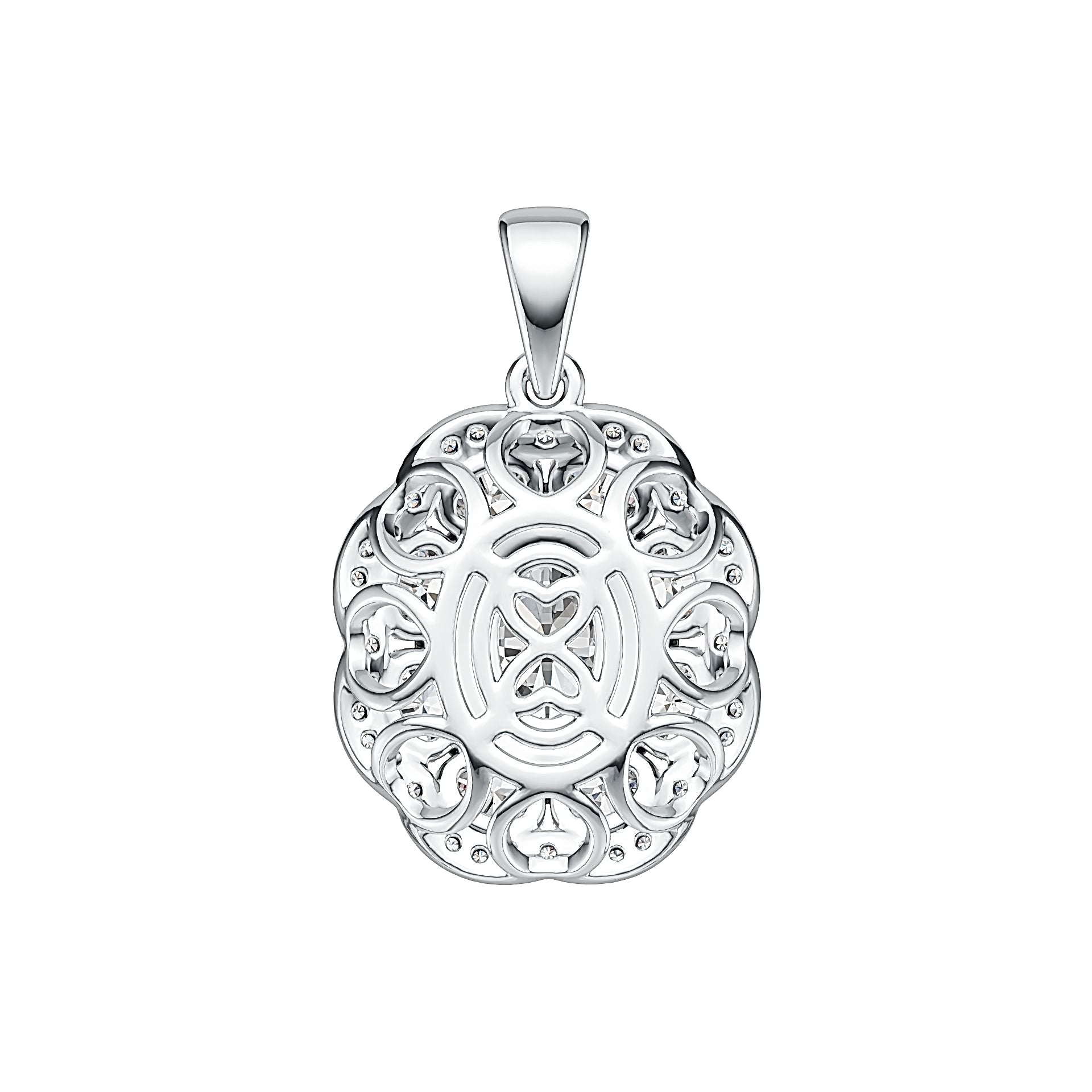 Sterling Silver Semi Mount Pendant Setting Oval OV 7X5mm with White Topaz DHJ