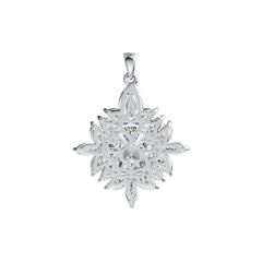 14K Gold Semi Mount Pendant Setting Trillion TR 6X6mm MQ 6X3mm Diamond Accent DHJ