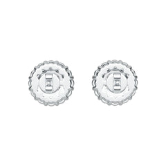 Sterling Silver Semi Mount Earrings Setting Round RD 6x6mm Halo DHJ