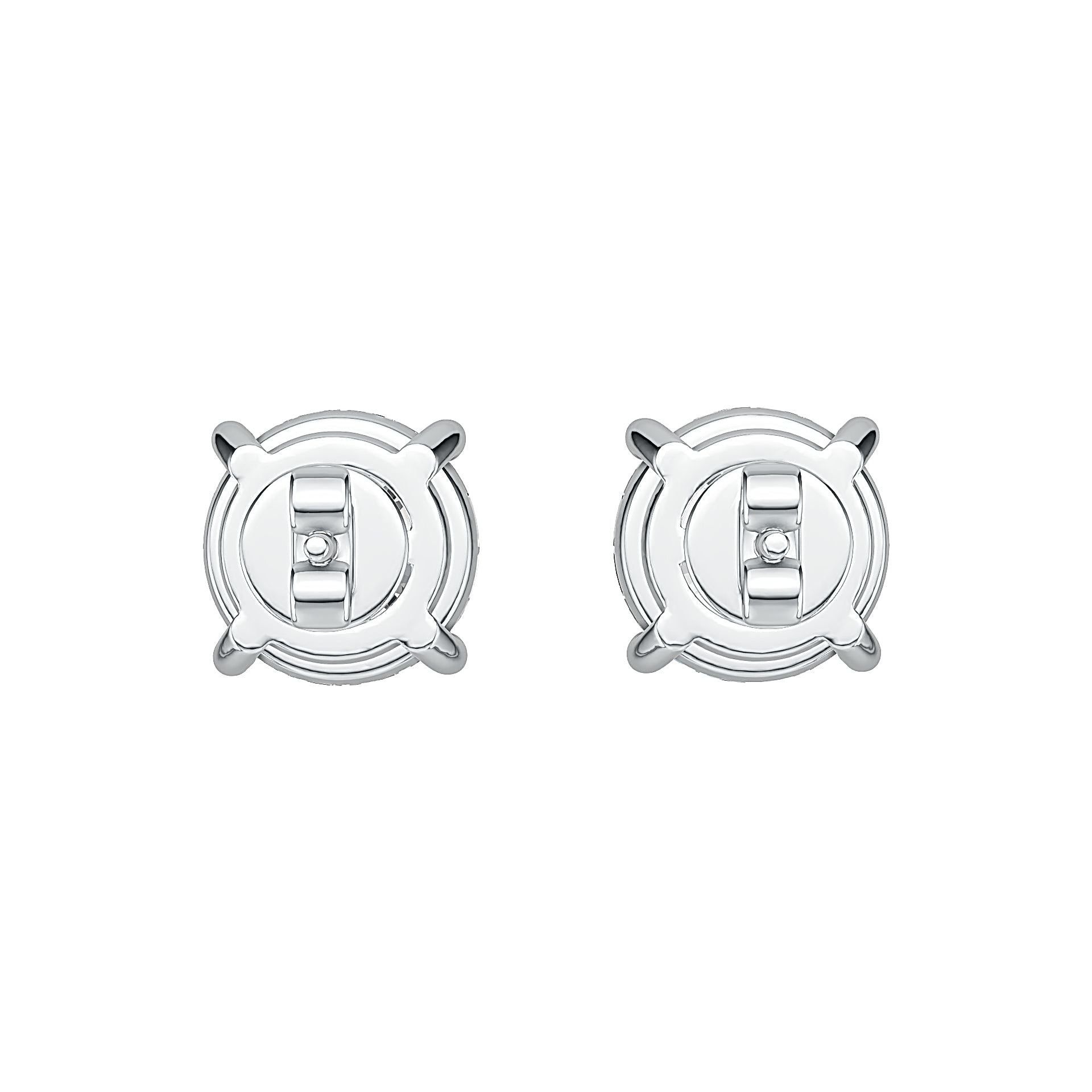 Sterling Silver Semi Mount Earrings Setting Round RD 8x8mm Simple Stud DHJ