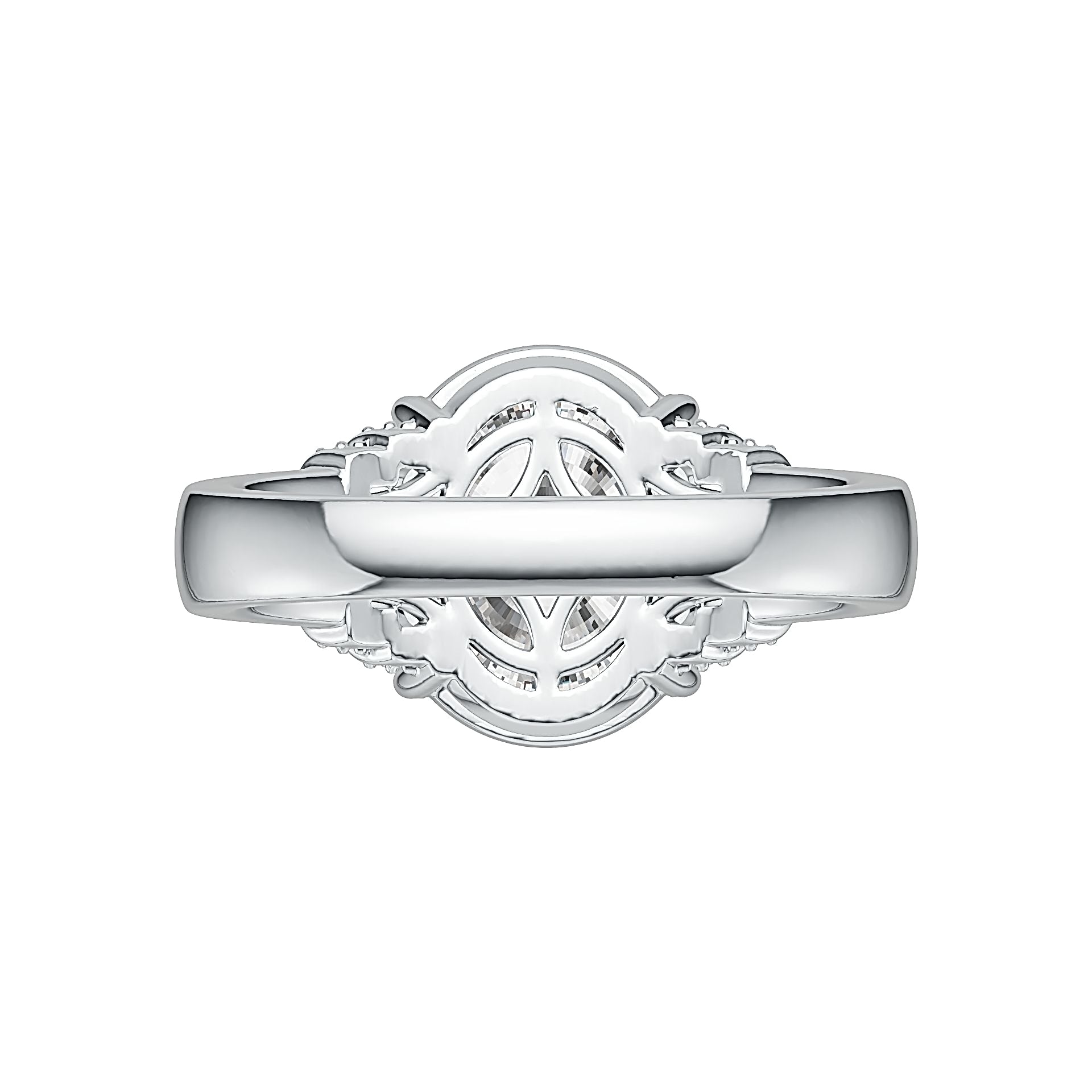 Sterling Silver Semi Mount Ring Setting Oval OV 13x11mm Cabochon White Topaz Syzjewelry