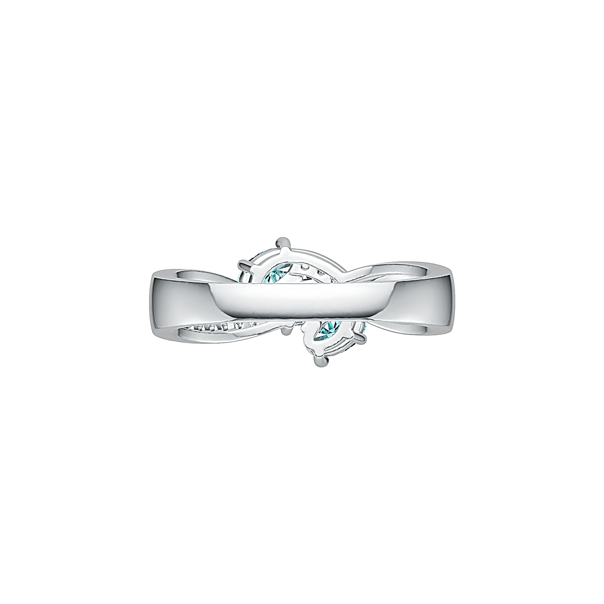 Platinum Semi Mount Ring Setting Oval OV 5x3mm Diamond Accent DHJ