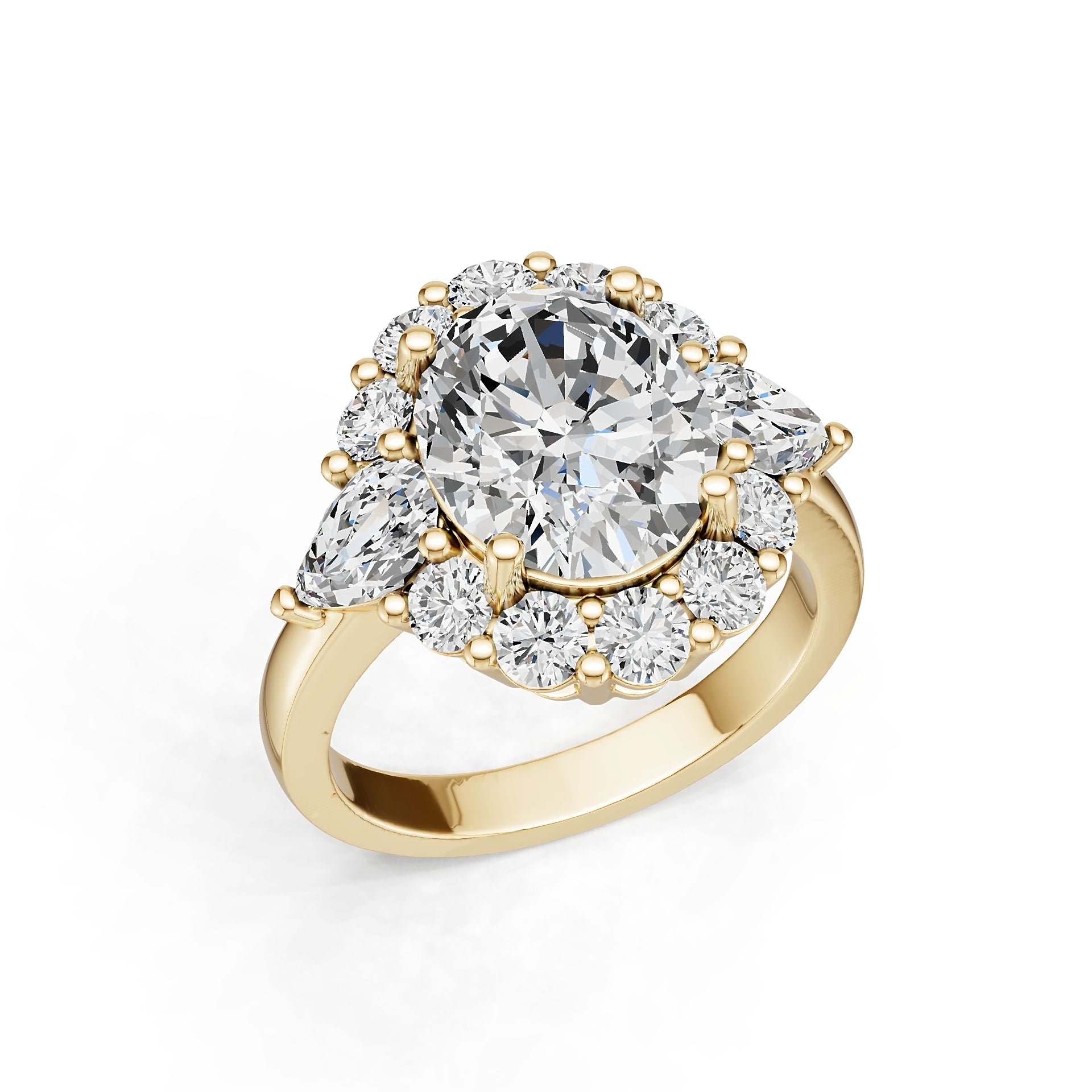 Platinum Semi Mount Ring Setting Oval Ov 5x9mm Diamond Accent Syz Jewelry
