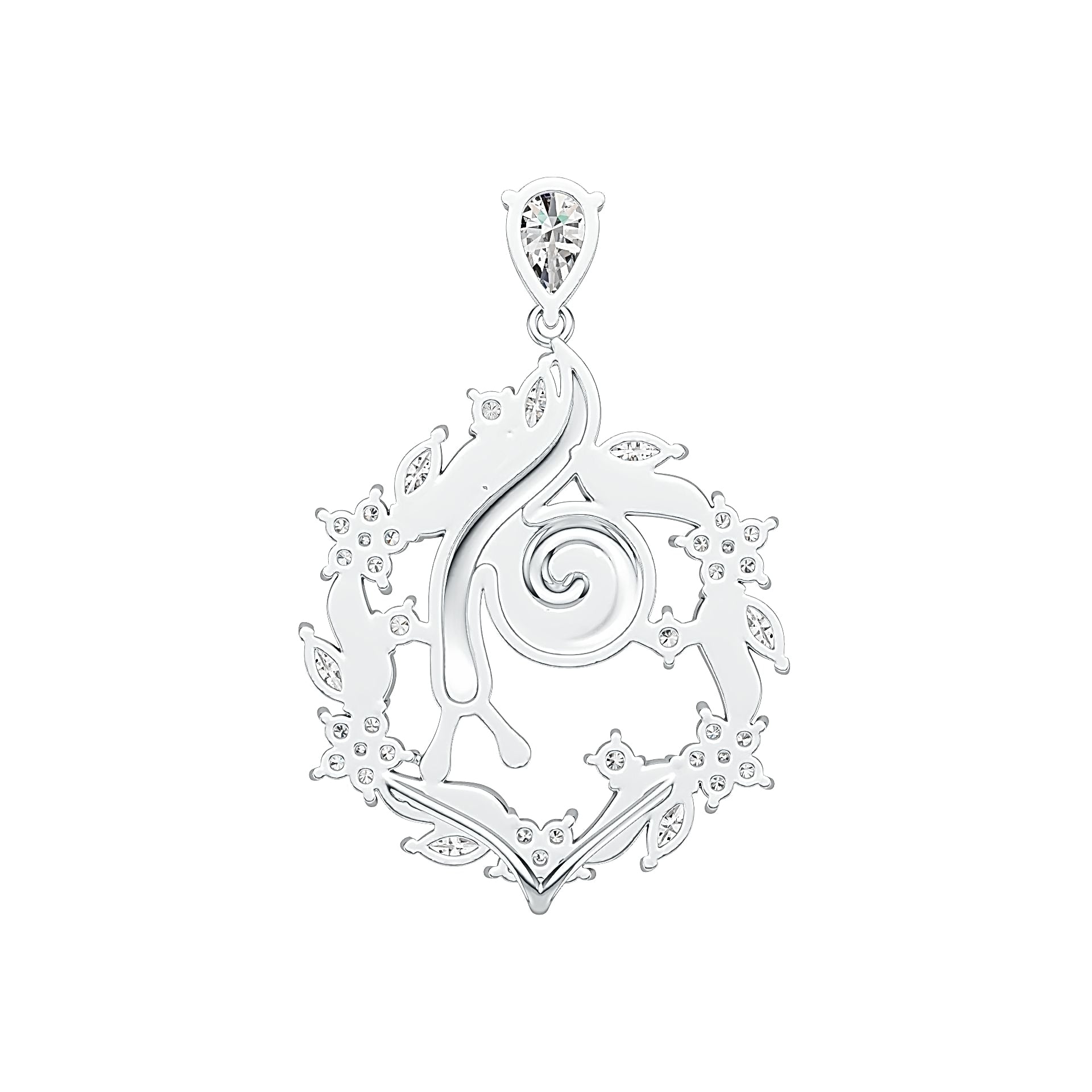 Sterling Silver Semi Mount Pendant Setting Pear PE 9X6mm MQ 5X3mm DHJ