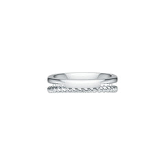 10K Gold Ring Double Band Twisted Rope Theme DHJ