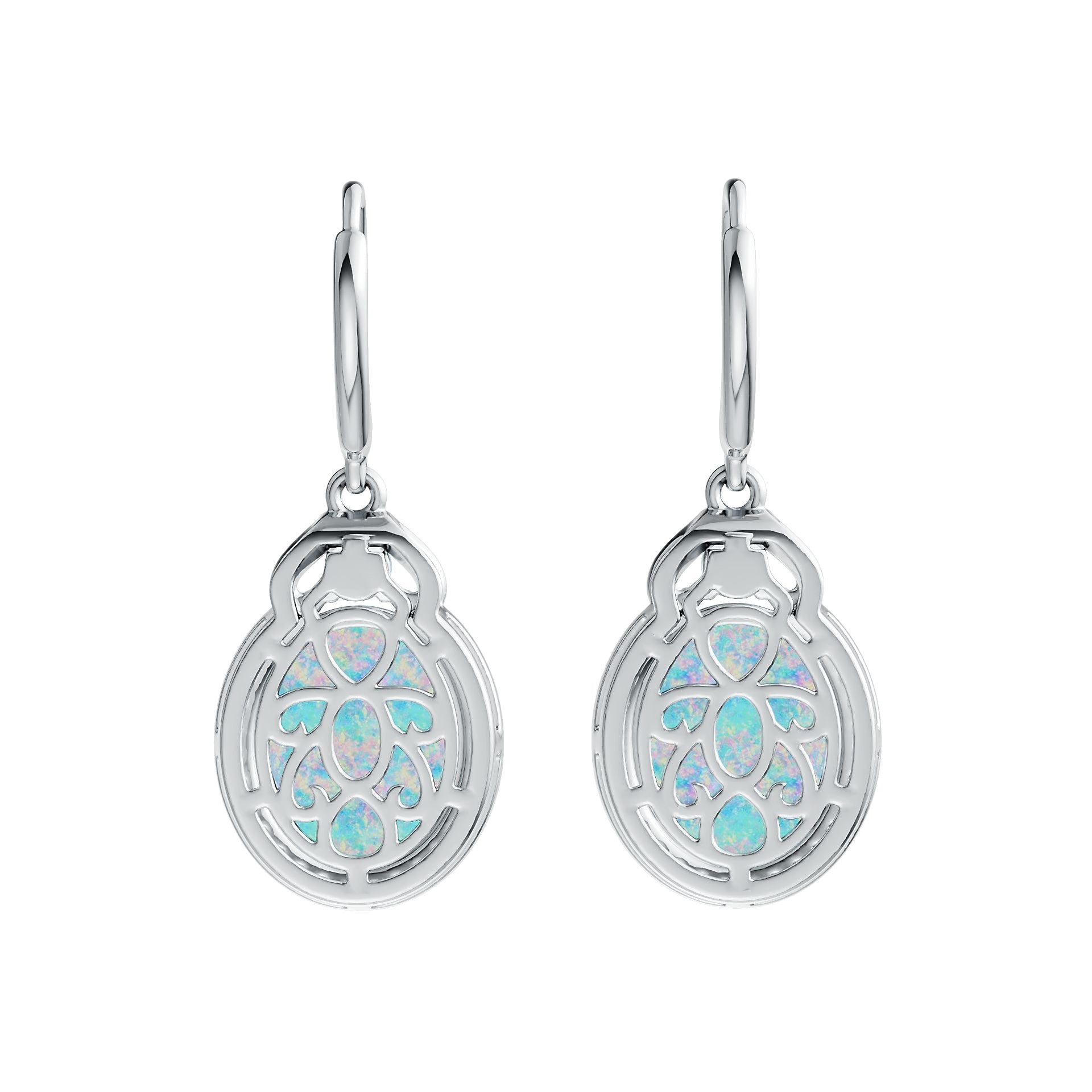 18K Gold Semi Mount Earrings Setting Oval OV 12X10mm RD 3X3mm Cabochon Diamond Accent DHJ
