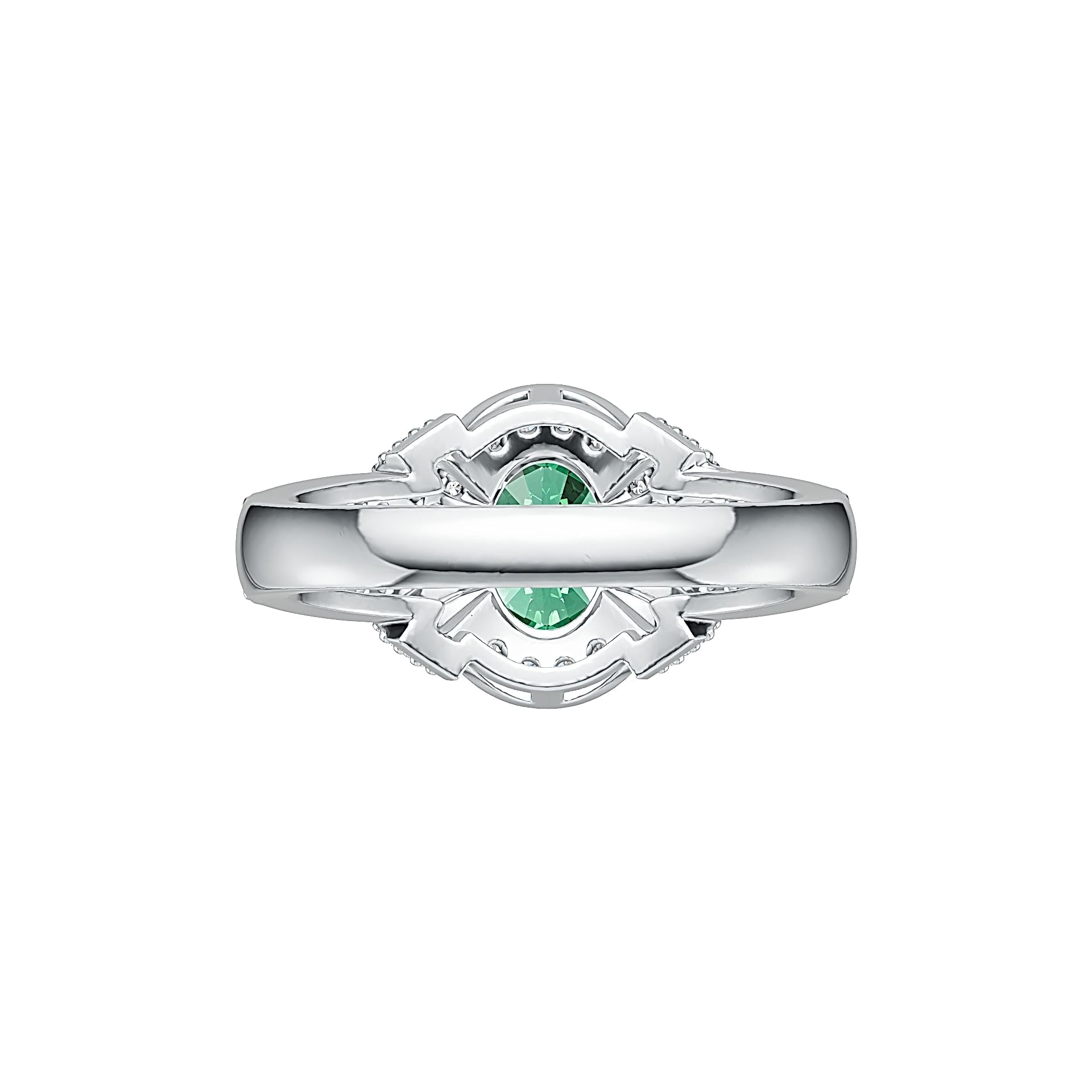 Platinum Semi Mount Ring Setting Oval OV 8X6mm Diamond Accent DHJ