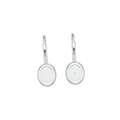 Platinum Semi Mount Earrings Setting Oval OV 8X6mm Diamond Accent DHJ