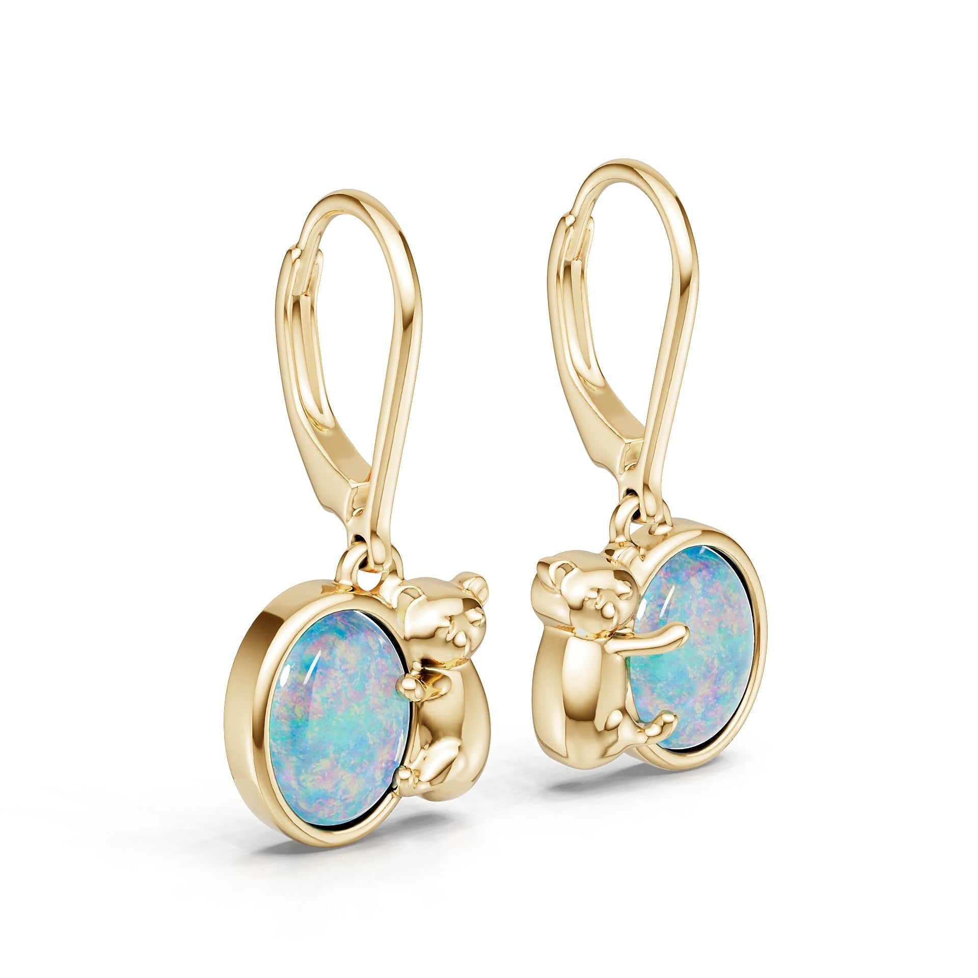 18K Gold Semi Mount Earrings Setting Round Ro 8x6mm Syz Jewelry