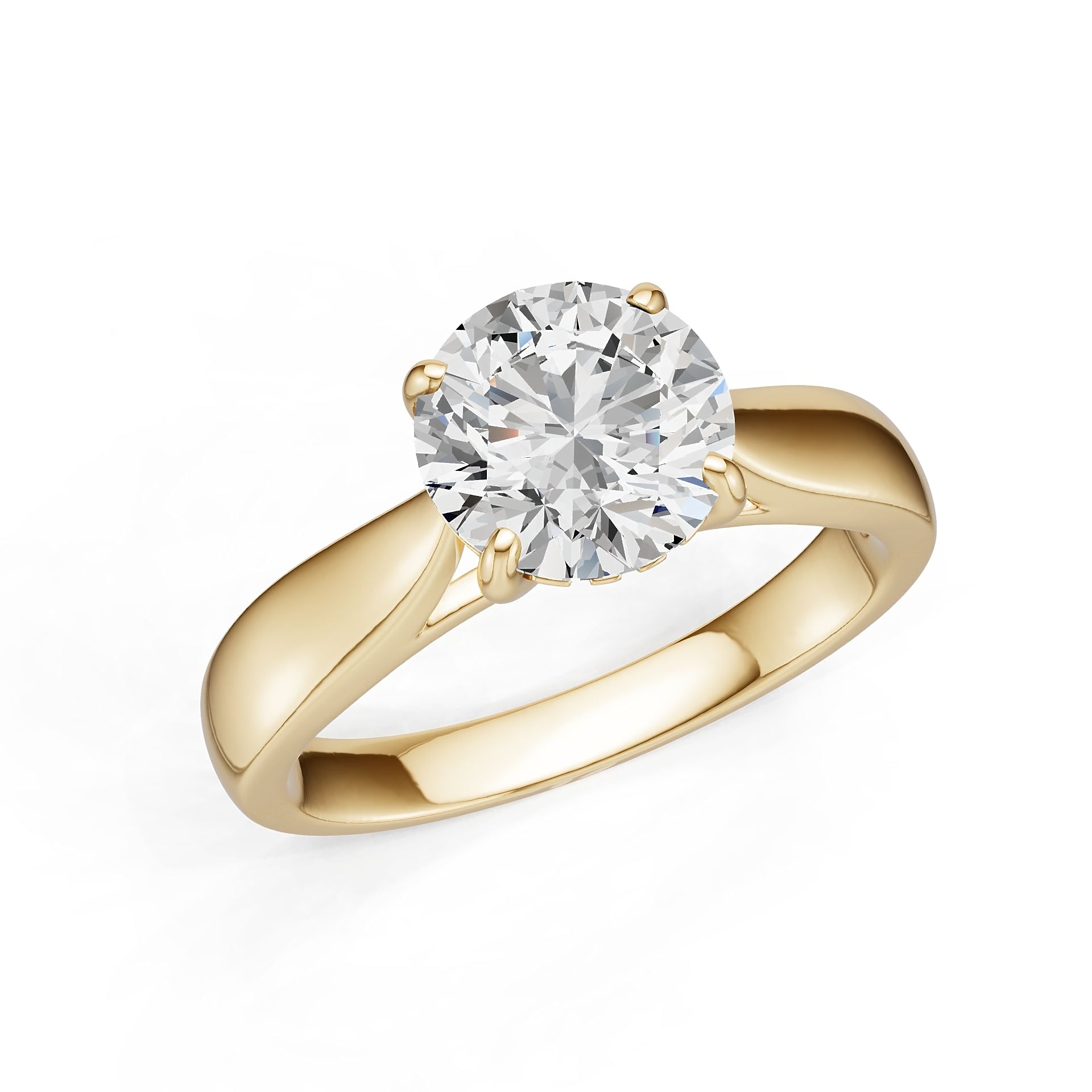 18K Gold Semi Mount Ring Setting Round Ro 8x8mm Diamond Accent Syz Jewelry