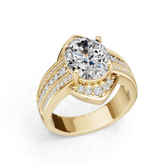 18K Gold Semi Mount Ring Setting Round Ro 5x9mm Diamond Accent Syz Jewelry