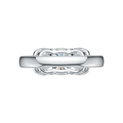 18K Gold Semi Mount Ring Setting Cushion CU 7.5X7.5mm CU 4X4mm Diamond Accent DHJ