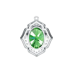 Platinum Semi Mount Pendant Setting Oval OV 17X12mm Diamond Accent DHJ
