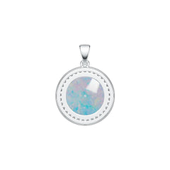 Sterling Silver Semi Mount Pendant Setting Round RD 15X15mm Cabochon Halo DHJ