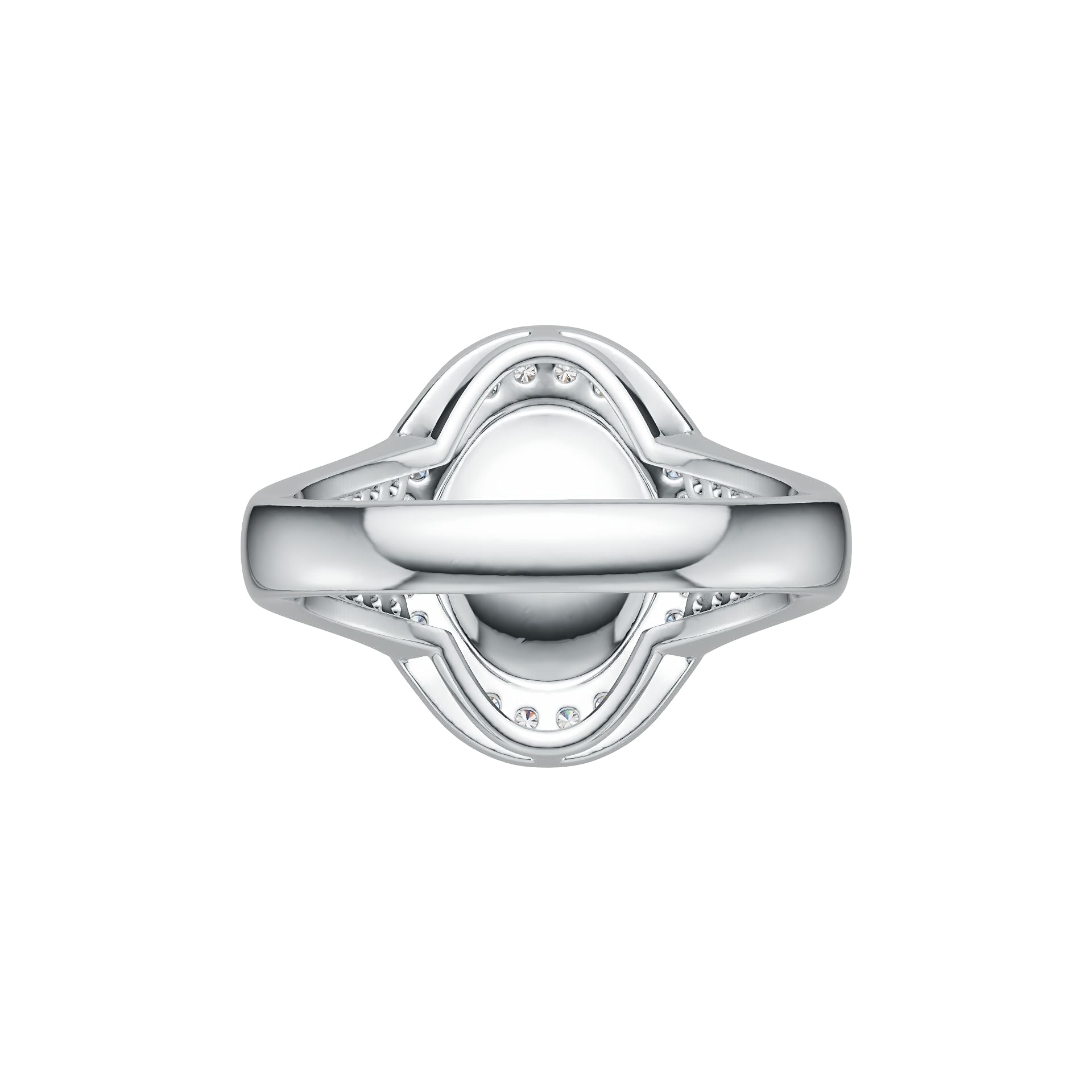 Sterling Silver Semi Mount Ring Setting Cabochon Oval OV 10X8mm White Syzjewelry