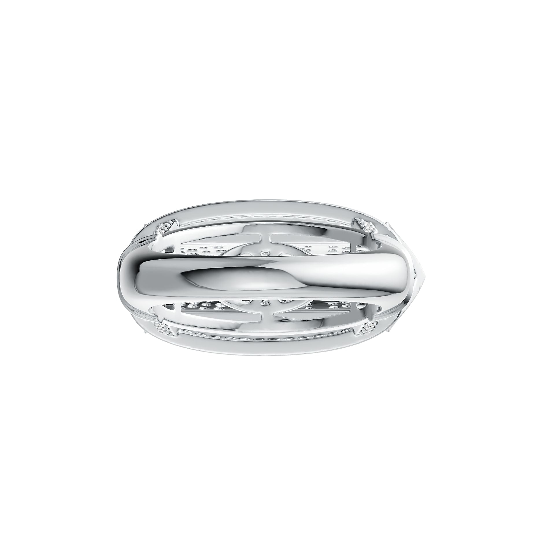 Sterling Silver Ring Sydney Opera House Theme with White Topaz or Moissanite DHJ