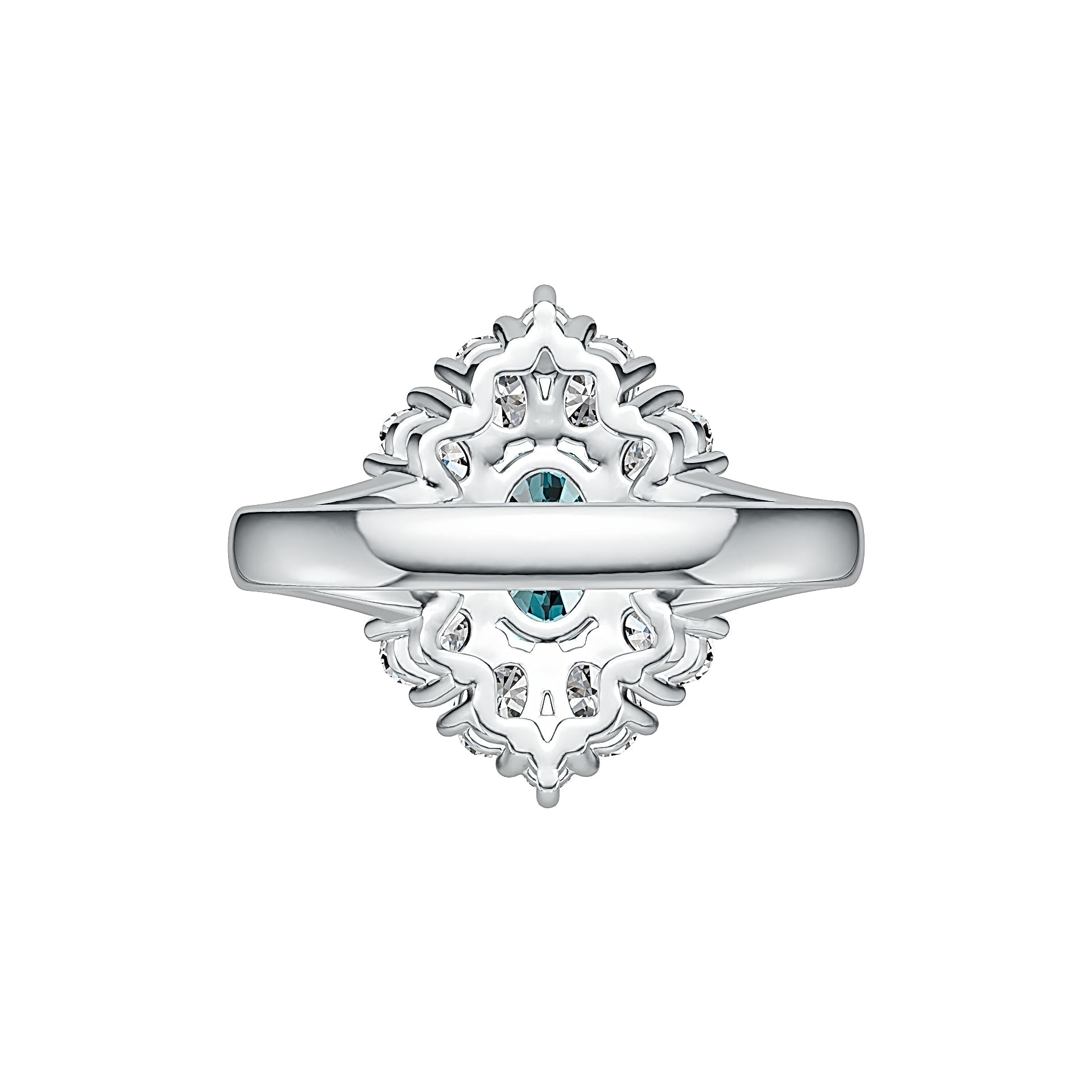 10K Gold Semi Mount Ring Setting Oval OV 7X5mm Moissanite Accent DHJ