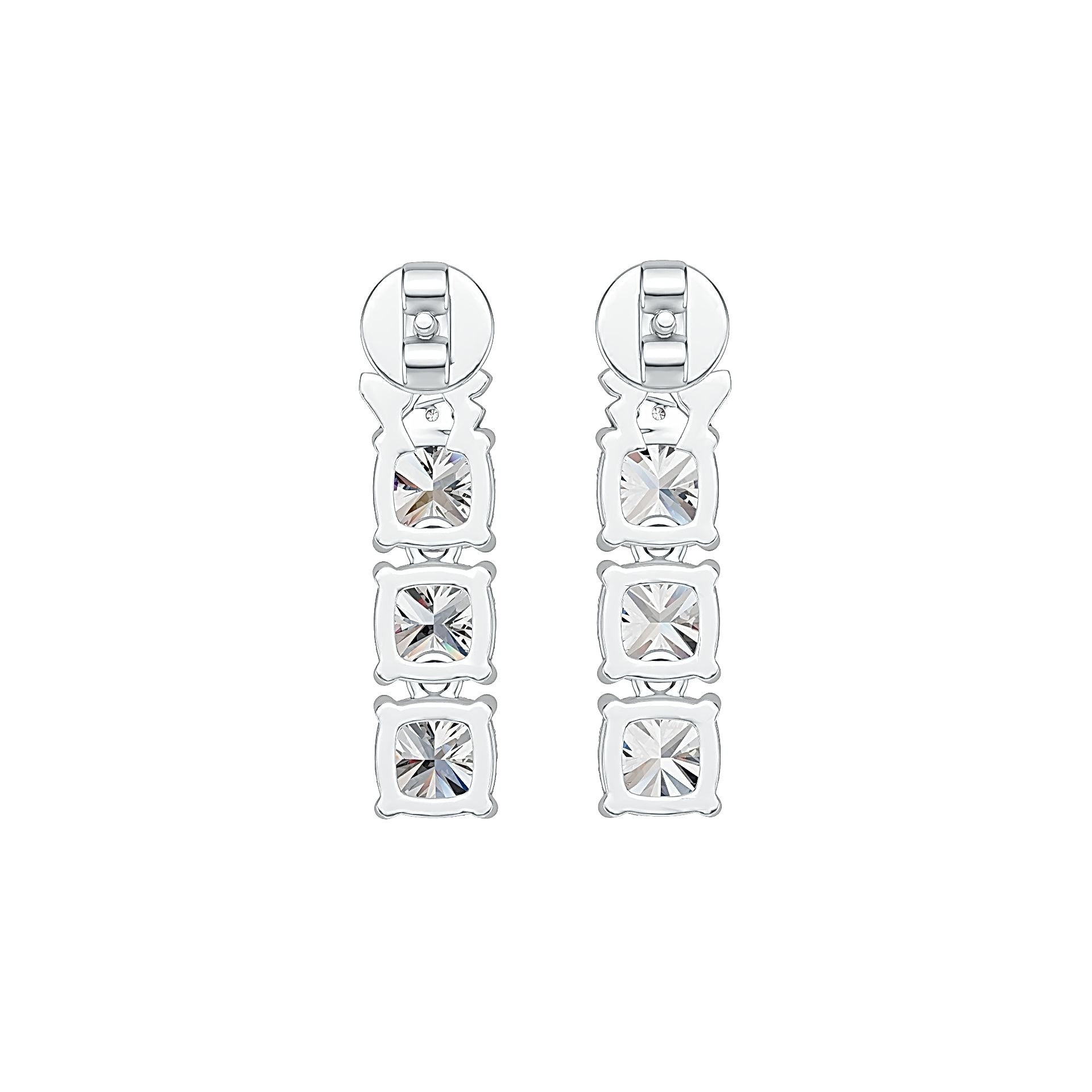 14K Gold Semi Mount Earrings Setting Cushion CU 5X5mm Diamond Accent DHJ