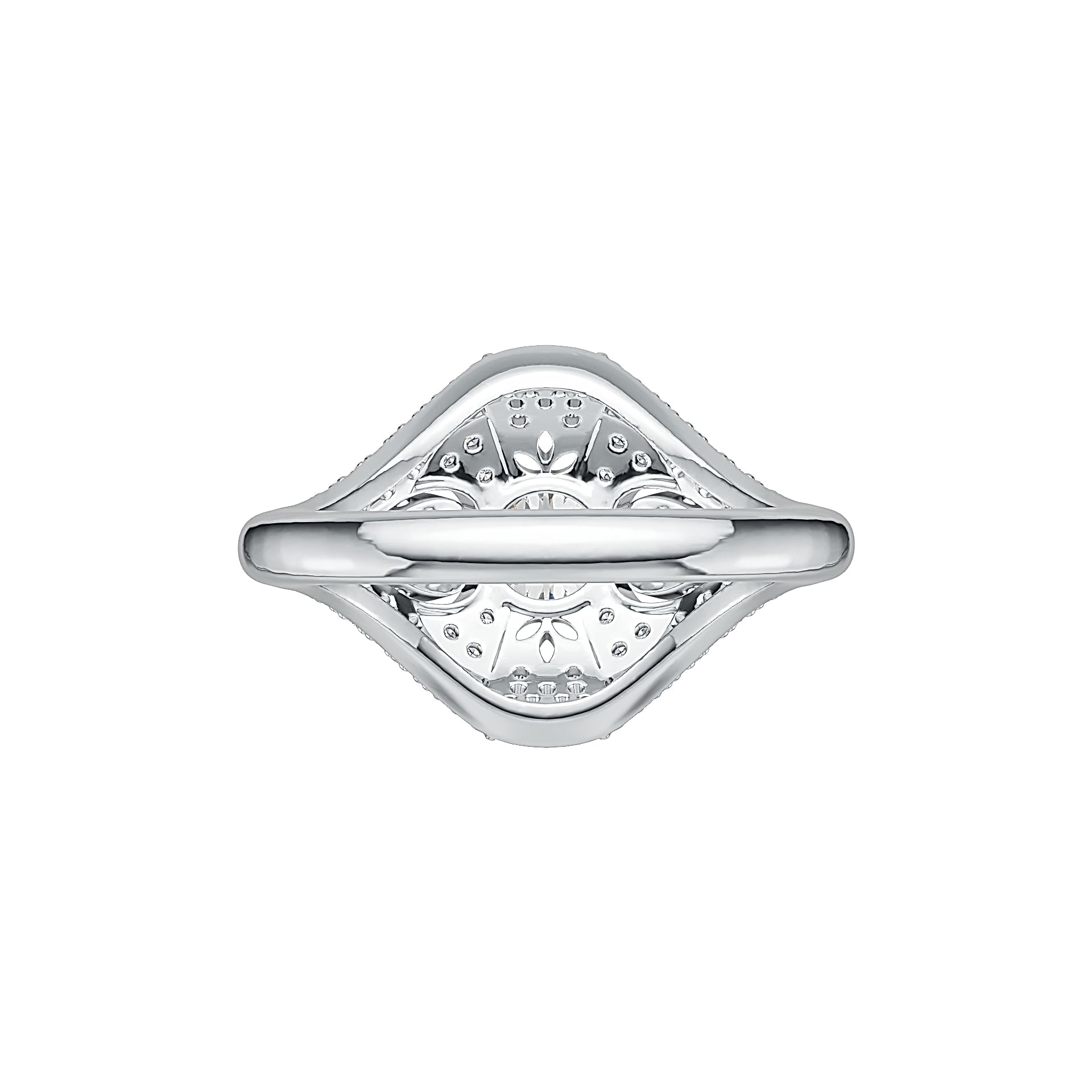 Platinum Semi Mount Ring Setting Round RD 7X7mm with White Topaz Diamond Accent DHJ