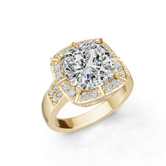 14K Gold Semi Mount Ring Setting Round Ro 10x10mm Diamond Accent Syz Jewelry