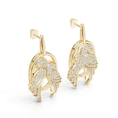 14K Gold Semi Mount Earrings Setting Round Ro 6x6mm Diamond Accent Syz Jewelry